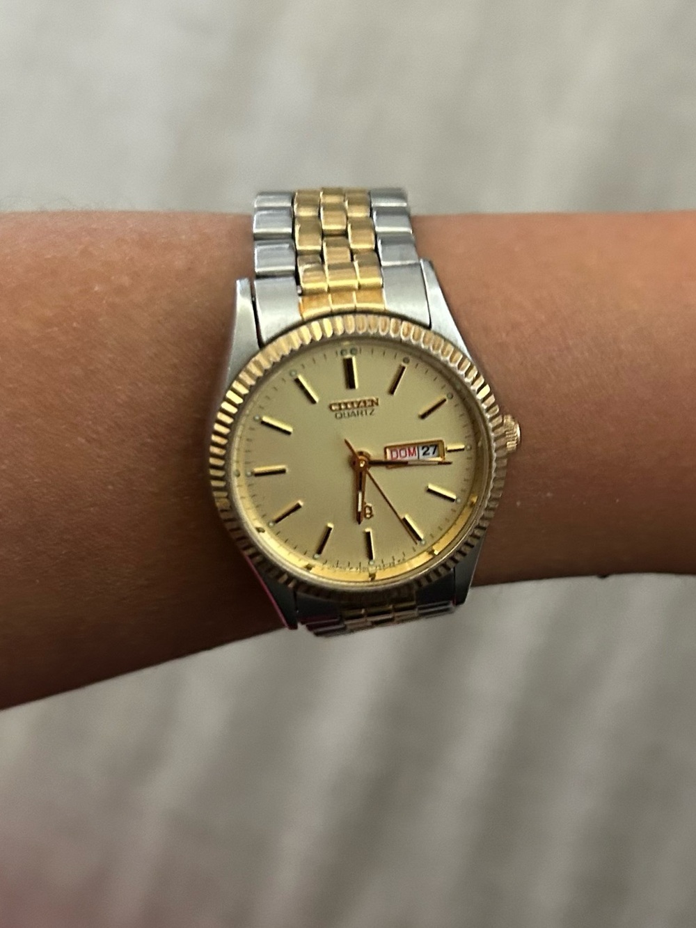 Vintage Citizen Quartz Day-Date Two-Tone Watch — Japan